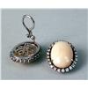 Image 2 : A PAIR OF WHITE GOLD OVAL ANGEL SKIN CORAL AND DIAMOND EAR CLIPS