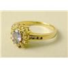 Image 2 : A 14K YELLOW GOLD DIAMOND AND TANZANITE RING