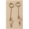Image 1 : A PAIR OF 14K WHITE GOLD AND PEARL DROP EARRINGS