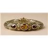 Image 1 : A STERLING SILVER, 18K YELLOW GOLD, CITRINE, AND GARNET BRACELET