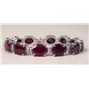 Image 2 : A 14K WHITE GOLD RUBY AND DIAMOND BRACELET