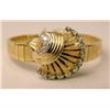 Image 2 : A 14K BRUSHED YELLOW GOLD AND DIAMOND BRACELET
