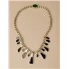 Image 1 : A MEXICAN 950 STERLING SILVER AND ONYX NECKLACE