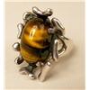 Image 1 : A TAXCO MEXICO 950 STERLING SILVER AND TIGER EYE ARTIST SIGNED MODERN RING