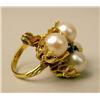 Image 2 : AN 18K BRANCH FORM YELLOW GOLD PEARL AND AMETHYST RING