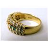 Image 2 : A 14K YELLOW GOLD DIAMOND AND EMERALD DOME FORM RING