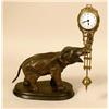 Image 1 : A BRONZE PATINATED METAL ELEPHANT FORM SWINGER CLOCK
