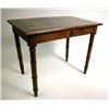 Image 1 : A REGENCY STYLE TURNED BEECHWOOD ONE DRAWER TABLE WITH BLACK LACQUERED CHINESE TOP