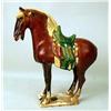 Image 1 : A POLYCHROME DECORATED SANCI GLAZED POTTERY HORSE