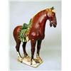 Image 2 : A POLYCHROME DECORATED SANCI GLAZED POTTERY HORSE