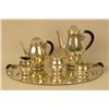 Image 1 : A MEXICAN STERLING SILVER AND EBONY HANDLED FIVE PIECE TEA AND COFFEE SERVICE WITH TRAY