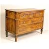 Image 1 : A LOUIS XVI BRASS MOUNTED FIGURED WALNUT CHEST OF DRAWERS