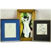 Image 1 : A GROUP OF THREE FRAMED MIXED MEDIA NUDES
