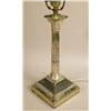 Image 2 : A PAIR OF SILVER PLATED CORINTHIAN COLUMN STYLE CANDLESTICKS