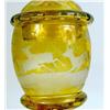 Image 3 : A PAIR OF ETCHED BOHEMIAN AMBER GLASS COVERED URNS
