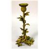 Image 2 : A PAIR OF CAST BRASS LEAF AND SNAKE DECORATED CANDLE HOLDERS