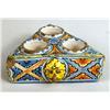 Image 2 : A FRENCH FAIENCE THREE WELL INKWELL
