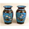 Image 1 : A PAIR OF CLOISONNE VASES