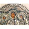 Image 2 : A SILVER AND PAINTED WOOD ICON