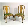 Image 1 : TWO GEORGE I STYLE GILT DECORATED CARVED SIDE CHAIRS