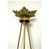 Image 2 : A GILT METAL THREE LIGHT HORN FORM CHANDELIER