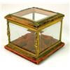 Image 1 : A BEVELED GLASS AND PARCEL GILT PRESENTATION BOX