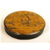Image 1 : A FRENCH PAPIER MACHE CIRCULAR COVERED BOX