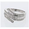 Image 1 : Natural 0.91 CTW Baguette & Diamond Ring 18K White Gold - REF-133M2F