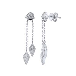 Natural 0.38 CTW Diamond Earrings 14K White Gold - REF-57X6T