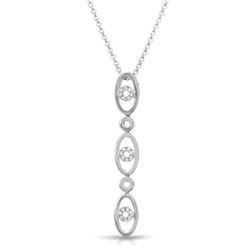 Natural 0.07 CTW Diamond Necklace 14K White Gold - REF-24Y3N