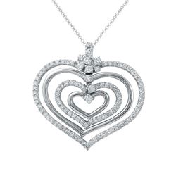 Natural 1.47 CTW Diamond Necklace 14K White Gold - REF-167Y4N