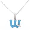Image 1 : Natural 1.47 CTW Turquoise & Diamond Necklace 14K White Gold - REF-27M2F