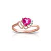Image 1 : Genuine 0.97 ctw Pink Topaz & Diamond Ring 14KT Rose Gold - REF-30W3Y