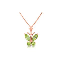 Genuine 0.60 ctw Peridot Necklace 14KT Rose Gold - REF-23R5P