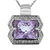 Image 1 : Natural 7.28 CTW Amethyst & Diamond Necklace 14K Gold - REF-92X7T