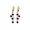 Image 1 : Genuine 4.95 ctw Amethyst Earrings 14KT Yellow Gold - REF-53P8H
