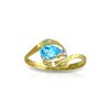 Image 1 : Genuine 0.41 ctw Blue Topaz & Diamond Ring 14KT Yellow Gold - REF-26W6Y