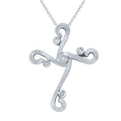 Natural 0.06 CTW Diamond Necklace 14K White Gold - REF-40F5M