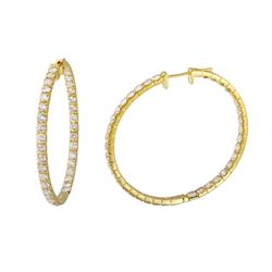 Natural 5.75 CTW Diamond Earrings 14K Yellow Gold - REF-511W2H