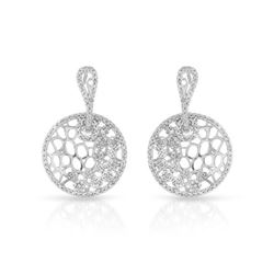 Natural 0.94 CTW Diamond Earrings 14K White Gold - REF-89T3X