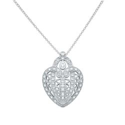 Natural 0.46 CTW Diamond Necklace 18K White Gold - REF-103W5H