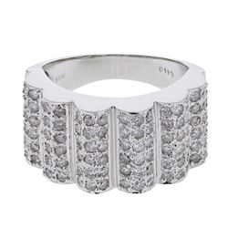 Natural 1.13 CTW Diamond Ring 18K White Gold - REF-196T2X