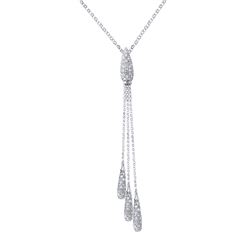 Natural 2.36 CTW Diamond Necklace 14K White Gold - REF-166T5X