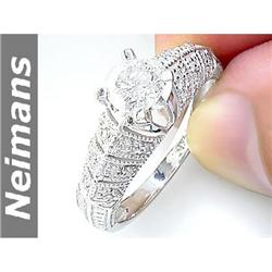 Antique Certified 3.75 ct Aquamarine & Diamond Ring 14k