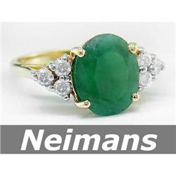 Fine 5.00 ct Certified Emerald & Diamond Ring 14kt Gold