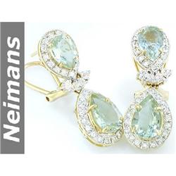 Certified 20.75 ct Aquamarine Tennis Bracelet 14kt Gold
