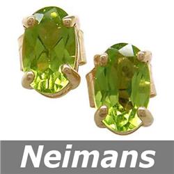 USGL Certified 1.25 ct Peridot Stud Earrings 14kt Gold