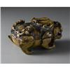 Image 2 : CHINESE CARVED JADE/HARDSTONE LION VESSEL