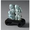 Image 1 : CHINESE CARVED FAUX TURQUOISE FIGURES