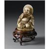 Image 1 : CHINESE CARVED HARDSTONE FIGURE OF BUDDHA